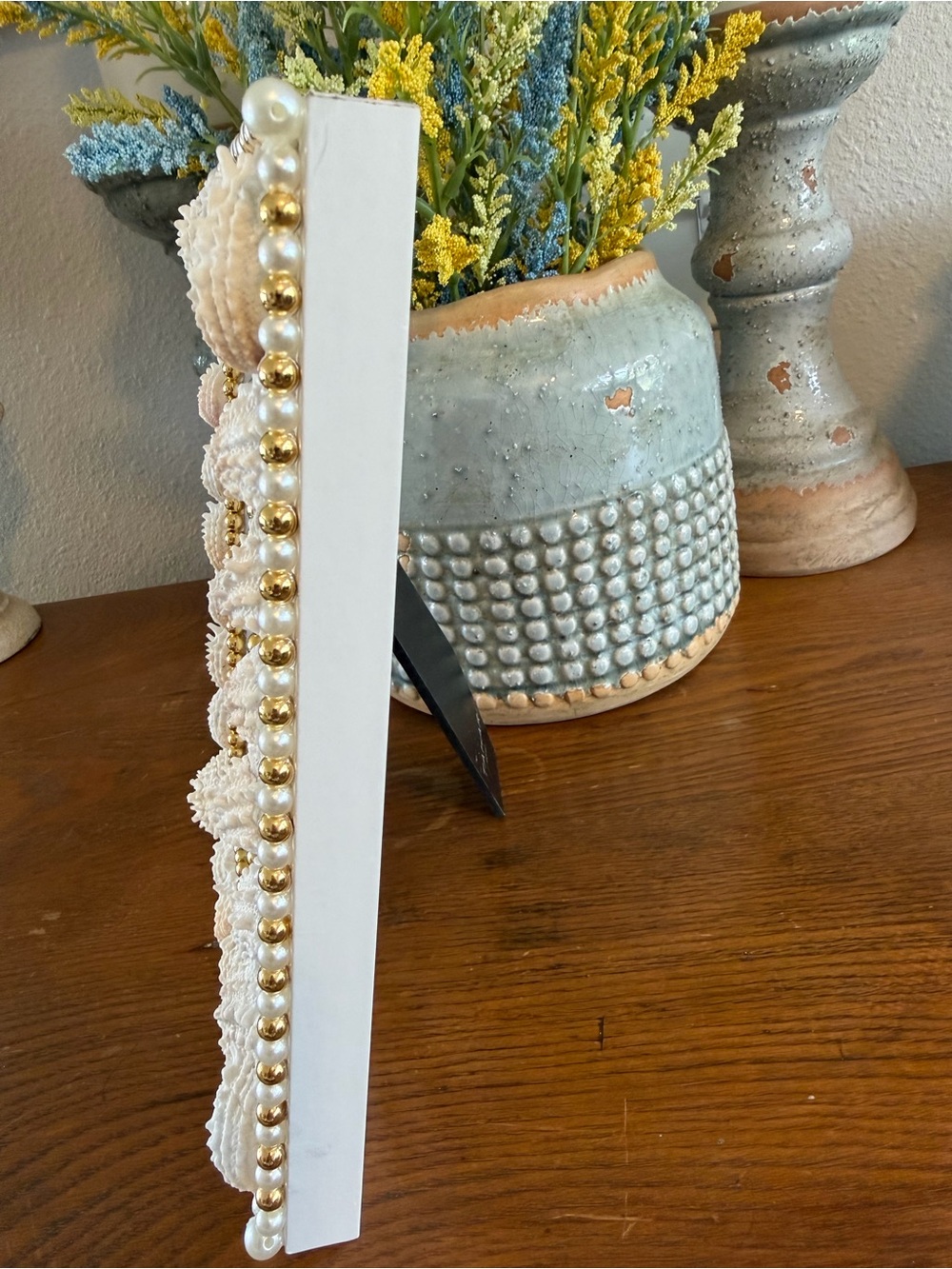 Seashell Beaded Photo Frame- Handcrafted - Picture 4 of 7